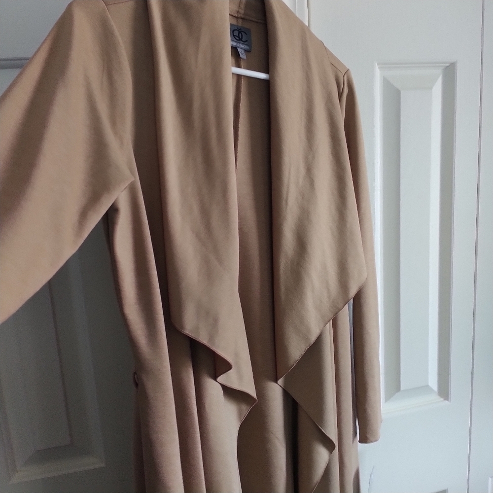 Queen Collection Shawl Collar Knit Cascading Jacket Open Front S - Picture 3 of 13